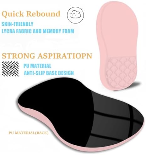 Ergonomic Mouse Pad Wrist Support with Massage Design,Classic Pink Wrist Pain Relief Mousepad with Memory Foam,Non-Slip PU Base