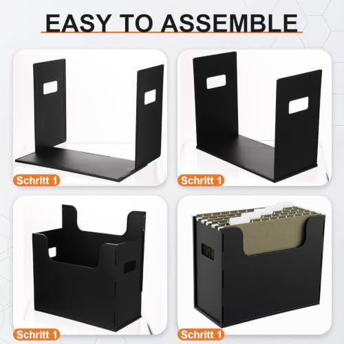 Qeeenar 1 Pcs Hanging File Box with 5 Pcs Green Hanging File Folders