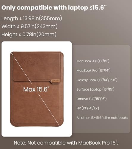 Nillkin 15.6 inch Laptop Sleeve with Stand (3-in-1), 2 Stand Modes, Brown