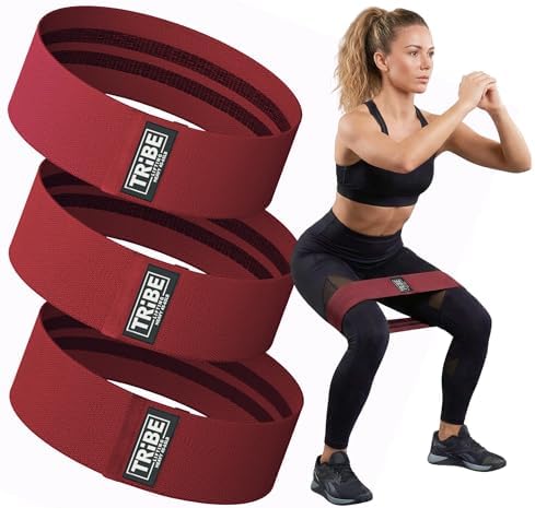 Fabric Resistance Bands for Working Out, 3-Pack for Legs and Glutes