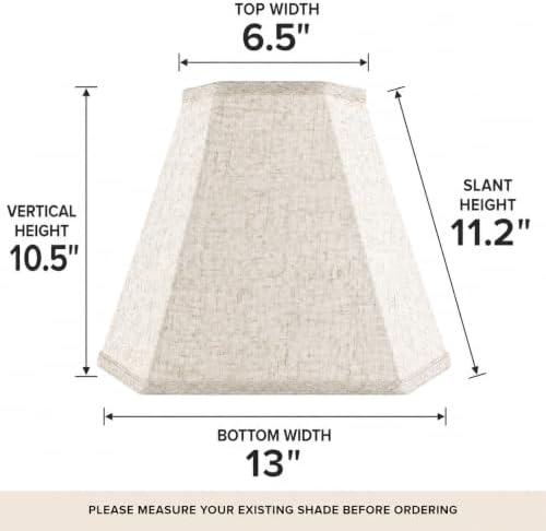 GO&SO Beige Bell Lamp Shades 1Pc,6.5" x 13" x 10.5",Linen Lampshade