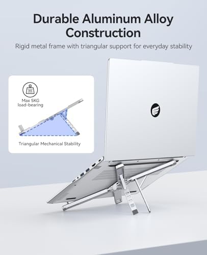 ORICO Portable Laptop Stand for Travel & Desk, Foldable 3-in-1 PN1, Silver