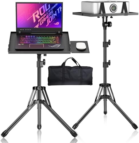 GSOW Projector Stand, Adjustable 26-56" Laptop Tripod with Carry Bag