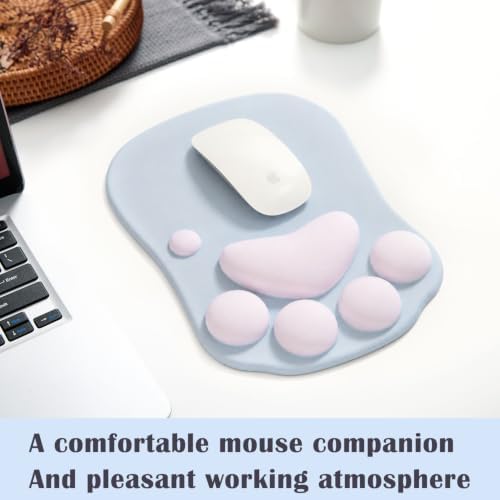 Cat Paw Mouse Pad, Ergonomic Mouse Mat with Wrist Support
