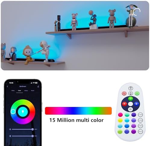 Under Monitor RGB Light Bar, LED for Desk Gaming Setup, Plug in Keyboard Light, White and Million Color Bias Lighting, Wireless Remote, Alexa Smart LED Lights for Room Decor, Desk PC TV(24 INCH)