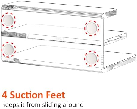 FUCDTEFC Desk Mail Organizer, 2 Section Clear Acrylic File Holder Letter Organizer, Vertical Lightweight Modern Envelope Holder Desk Accessories & Workspace Organizers for Office, Home, School