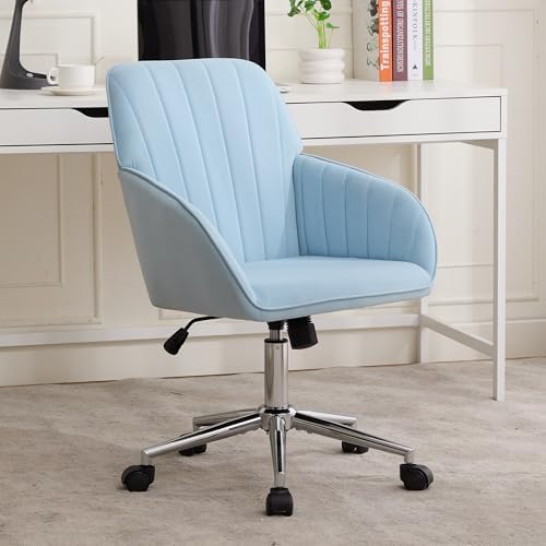 Home Office Desk Chair with Memory Foam Cushion and Silver Base