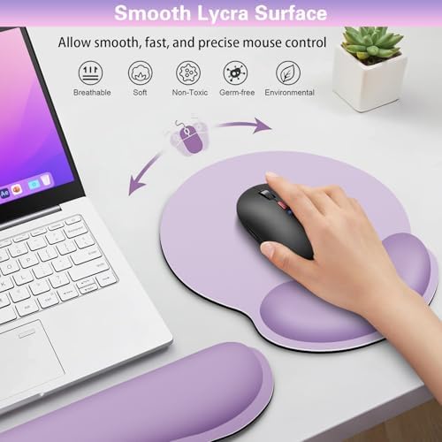 Mouse Pad with Wrist Rest Set, 3-in-1 Wrist Support Mousepad