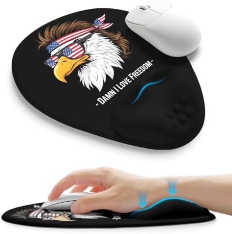 Palm-Rest and Wrist-Hugging Mouse Pad Wrist Rest, Ergonomic Wrist Support with Curve Fitting Cushioned Memory Foam for Carpal Tunnel Pain Relief, 9.9 x 8.3 Inch, DILF