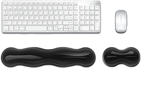 Update Gel Keyboard Wrist Rest & Mouse Wrist Rest Set – Silicone Wrist Support Pad for Pain Relief, Effortless Typing, Gaming, Computer, Laptop, Office – Anti-Slip Base, Easy to Clean