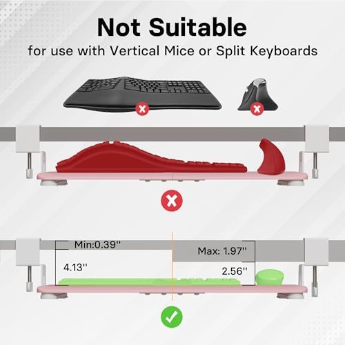 BONTEC Under Desk Keyboard Tray, Pull-Out Keyboard & Mouse Platform