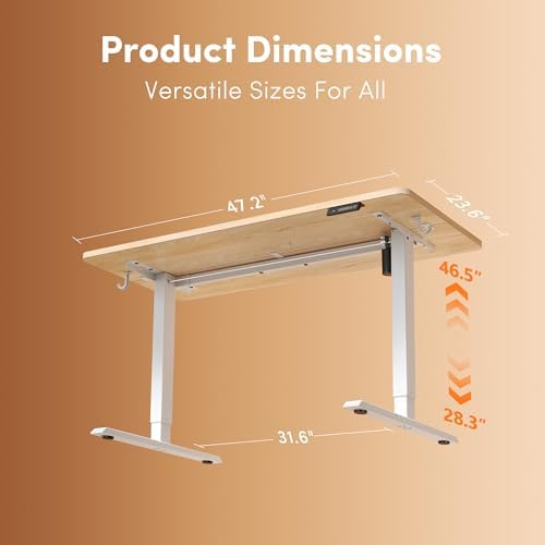 FEZIBO 48" Electric Standing Desk Height Adjustable Desk, Maple