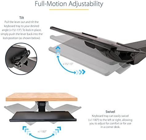 StarTech Under Desk Keyboard Tray, 10" x 26" Platform (KBTRAYADJ2)
