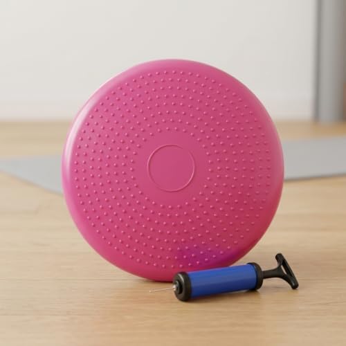 Happyyami Balance Disc 1 Piece Inflatable PVC Wobble Seat Cushion with Pump