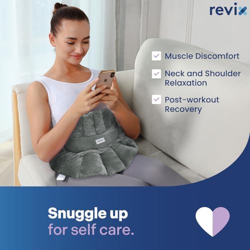 REVIX Neck Heating Pad Microwavable, Weighted Heat Wrap for Neck Shoulders