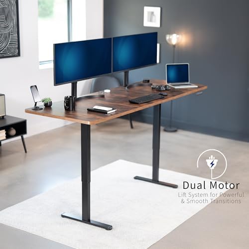 VIVO Rustic Vintage Brown 83 x 30 in Standing Desk, DESK-KIT-E2B84-30N