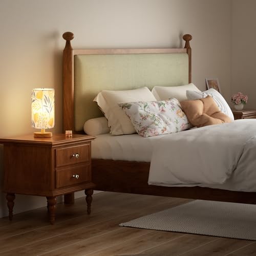 Fenmzee Small Table Lamps (Ginkgo Cream Shade, 9" Inline Control)