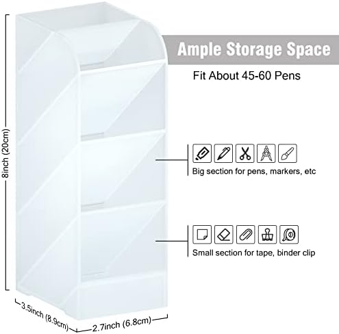 Asten Pen Holder, Pencil Holder for Desk, Pen Organizer (Clear, 1 Pack)