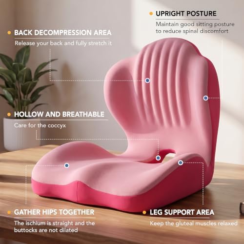 Ergonomic Memory Foam Seat Cushion with Back Support