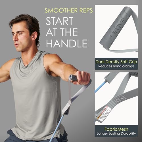 EQYP Power Tube Resistance Bands with Handles – Exercise Bands for Home Workouts
