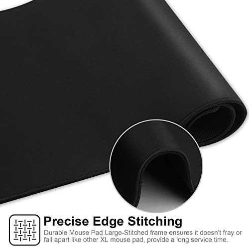 Large Gaming Mouse Pad with Stitched Edges,[27.5x11.8In] Extended Mouse Pad with Non-Slip Natural Rubber Base for Gamer/Desktop/Office/Home (70x30 Blackus)