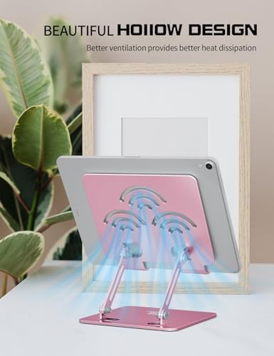 Tablet Stand for Desk, Fits All 4"-12" iPad, Pink, Pro Size