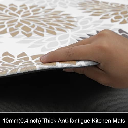 HEBE Anti Fatigue Kitchen Rugs Set of 2, Cushioned Kitchen Mats for Floor