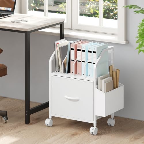 MAHANCRIS Small File Cabinet, Rolling Filing Cabinet for Under Desk