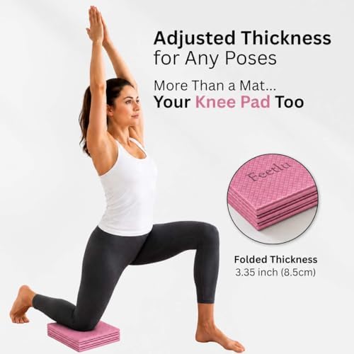 Foldable Yoga Mat, 72" x 24" x 6mm, Lightweight & Non-Slip