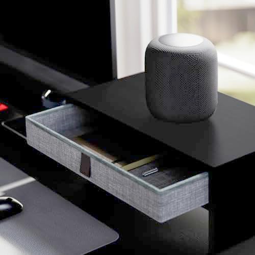 Fenge Triple Monitor Stand with Storage Drawer, Adjustable Length and Angle