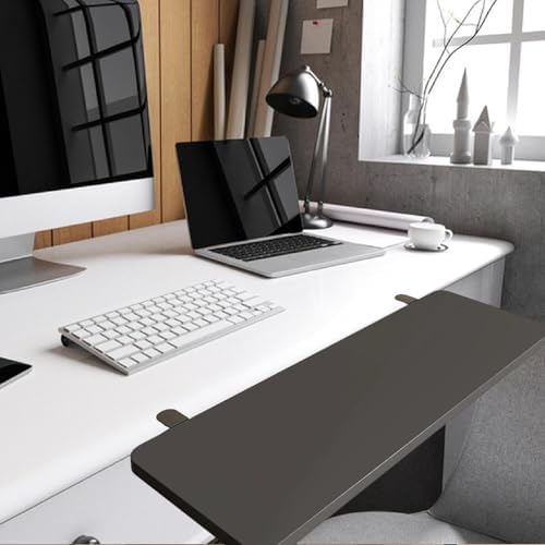 Desk Extension Shelf Board Keyboard Tray Ergonomic for Home Office, Practical Supplies for Computer Table Arm Rest Expansion- Black