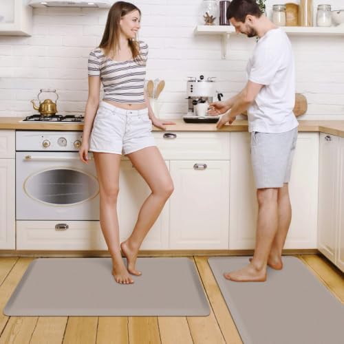HappyTrends 2 PCS Kitchen Mat Cushioned Anti-Fatigue Floor Mat