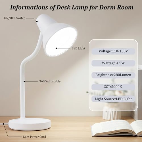 LED Desk Lamps for Home Office, Flexible Gooseneck Eye-Caring Study Lamps