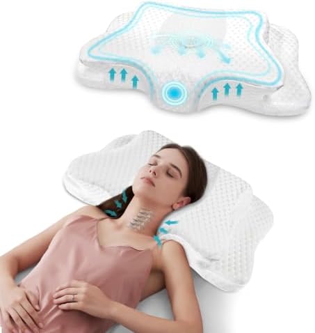 CHxxy Memory Foam Pillows, Cervical Pillow for Neck & Shoulder Pain Relief