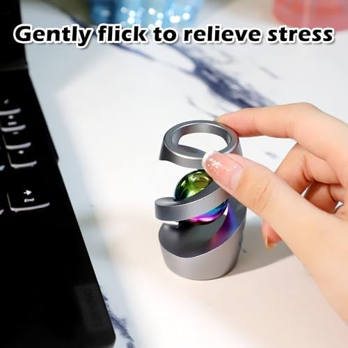 Kinetic Spinning Desk Toy, ADHD Fidget Desktop Ornament Gray