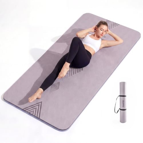 EaseUp Large Yoga Mat 73x35.5x0.4",10mm Thick Non-Slip for Home Workout