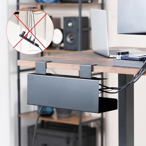 VIVO Black Clamp-on 17 in Cable Management Tray, DESK-CM6L-B
