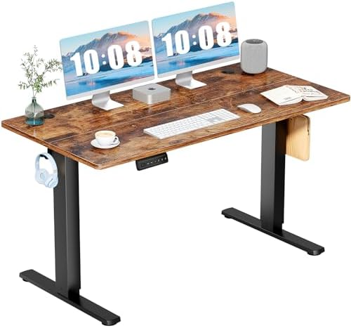 DUMOS 55 Inch Electric Standing Desk, Memory Adjustable Home Office Desk