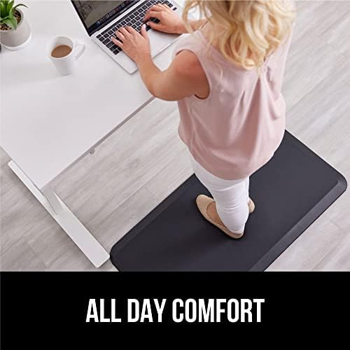 GORILLA GRIP Cushioned Antifatigue Kitchen Mat for Floor, 70x24, Black
