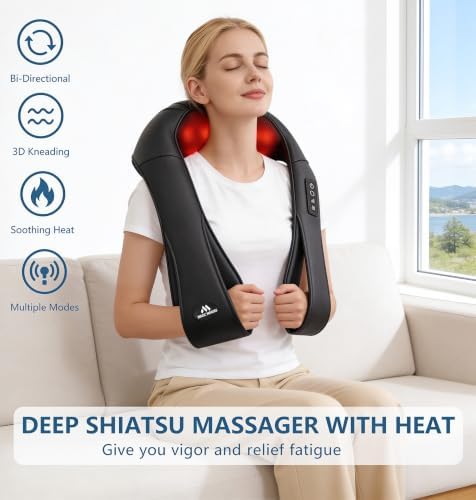 Neck Massager for Pain Relief Deep Tissue with Heat, Gifts for Women Men