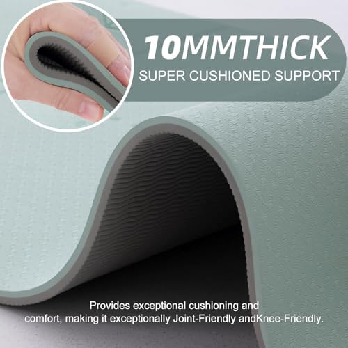 UMINEUX Yoga Mat Extra Thick 1/3'' & 2/5" Non Slip Yoga Mats for Women Eco Friendly TPE Fitness Exercise Mat with Carrying Sling & Storage Bag