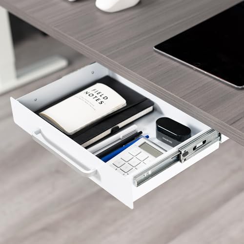 VIVO White 13 x 9 inch Under Desk Storage Drawer, DESK-DR1H-W