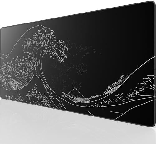 KTRIO Large Gaming Mouse Pad, Desk Mat, 31.5 x 15.7 in, Kanagawa Wave, XXL