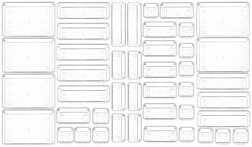 Yieach 44 Pcs Clear Acrylic Drawer Organizer Trays,1.6 in Shallow In Drawer Organizers for Bathroom,Office Desk and Vanity Organizers,Plastic Trays for Organizing for Jewelry,Cosmetic,Utensil,Junks