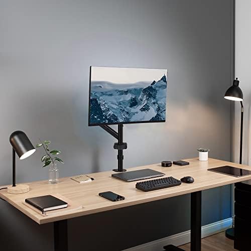 VIVO Black Pole Mounted Monitor Arm, 17-32 in Screens, MOUNT-POLE05O
