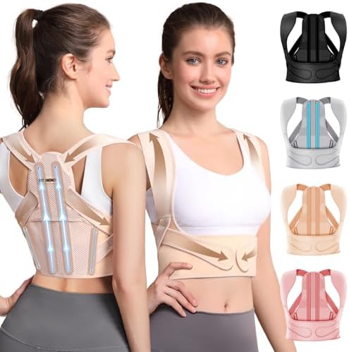 Fit Geno Posture Corrector for Women Lite, Upper Back Brace for Slouching