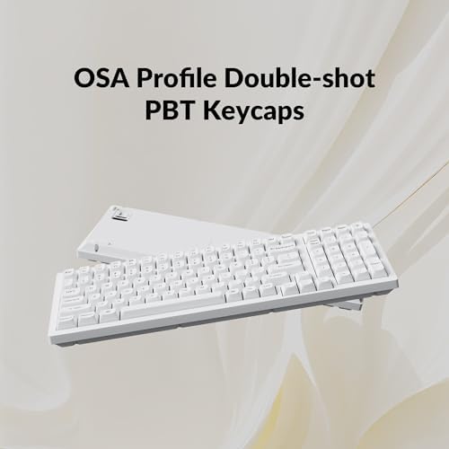 Keychron K4 Pro QMK/VIA Custom Wireless Mechanical Keyboard, Programmable Hot-swappable 100 Keys, RGB Backlight Wired Gaming Keyboard with K Pro Silent Red Switches for Mac/Windows/Linux - White