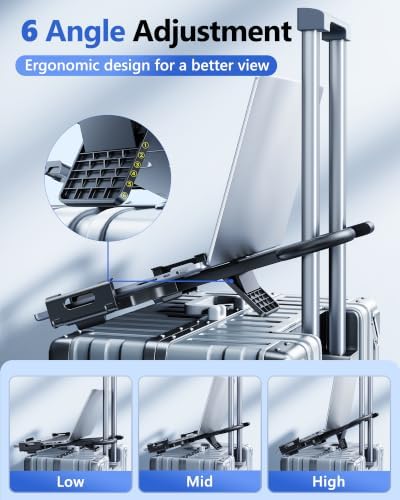 Ergonomic Adjustable Luggage Laptop Stand - 6 Angle Adjustment