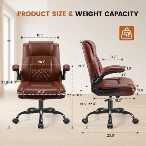 Office Desk Chair, Ergonomic Computer Chair with Flip-Up Arms