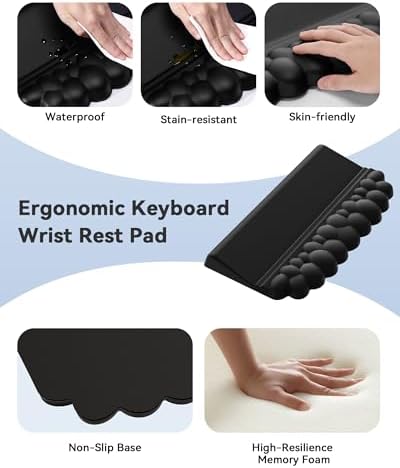 Cloud Wrist Rest for Keyboard and Mouse, Keyboard Riser Pad for Desktop